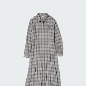 Uniqlo Pink and Gray Checkered Shirt